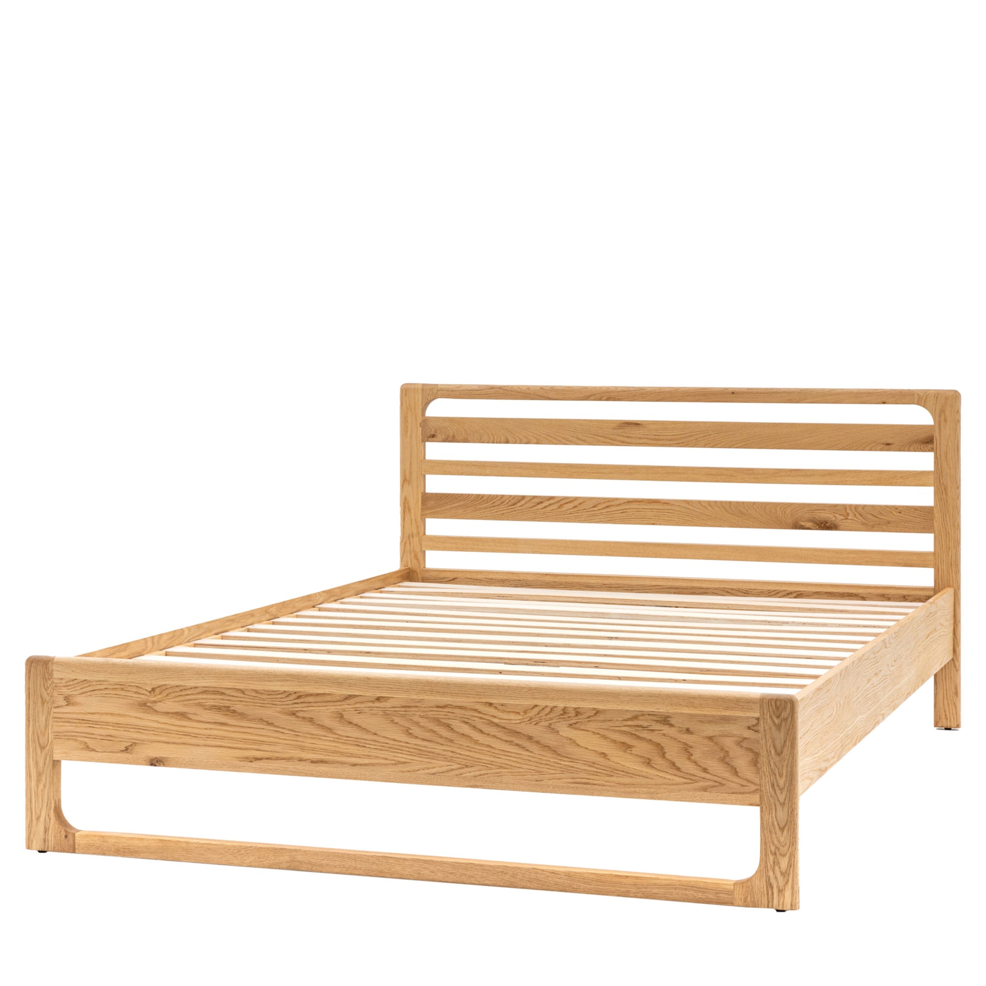 Scandi Exposed Wooden Frame Double Bed | Natural