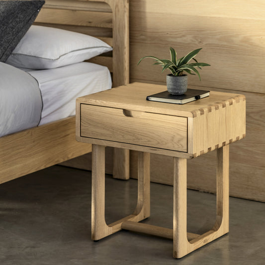 Scandi Wooden 1 Drawer Bedside | Natural