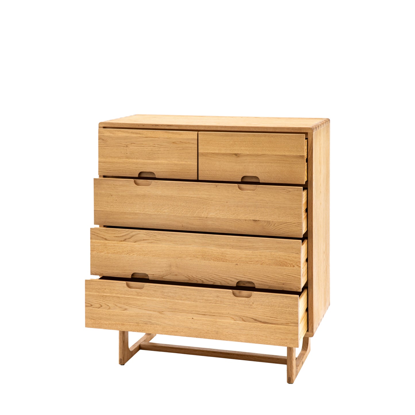 Scandi Exposed Wooden 5 Drawer Chest | Natural