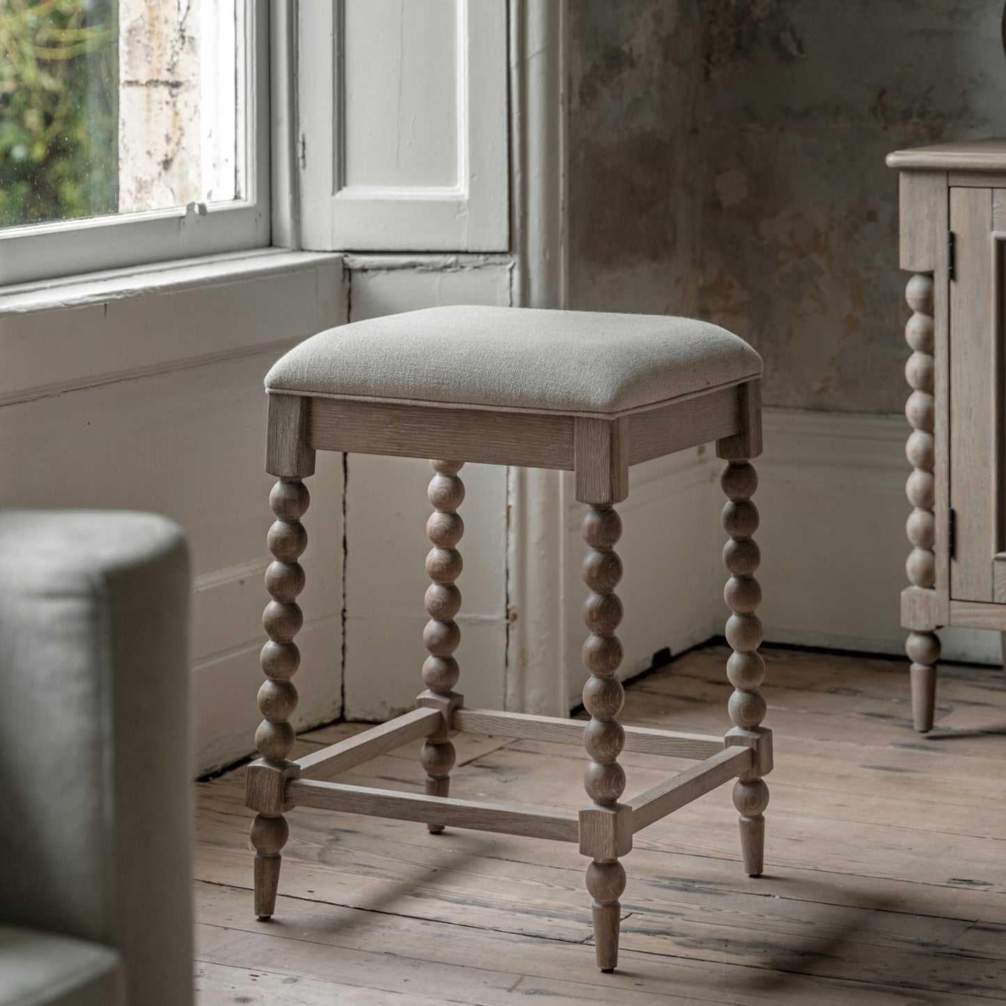 Colmar Lime Wash Bar Stool 