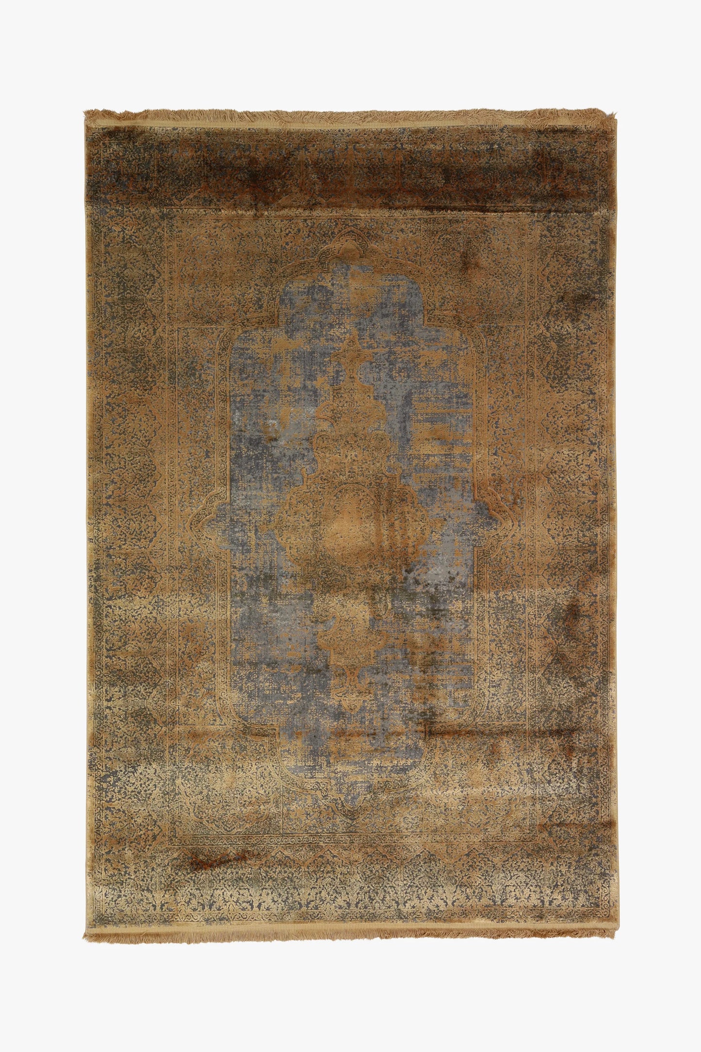 Toros Medallion Luxury Rug | Copper Overdyed