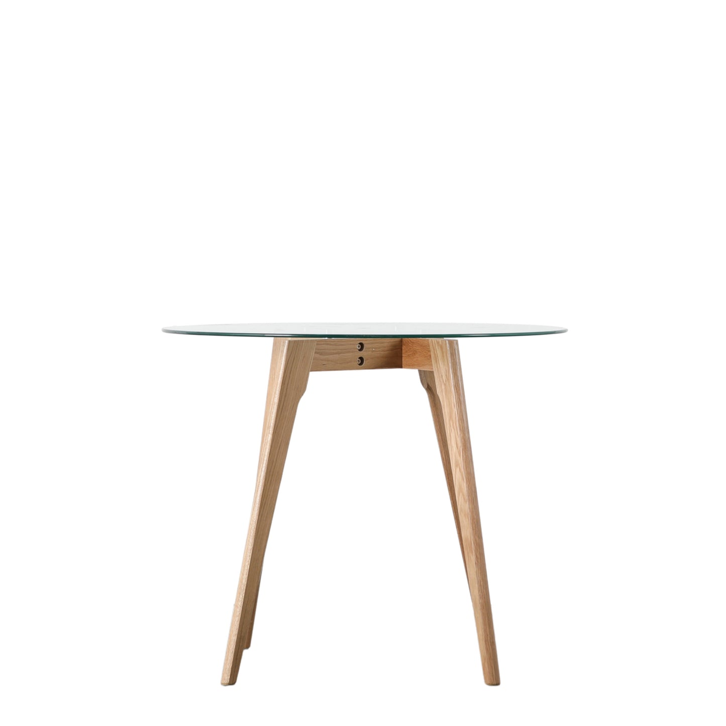 Bromley Glass Top Round Dining Table | Oak 