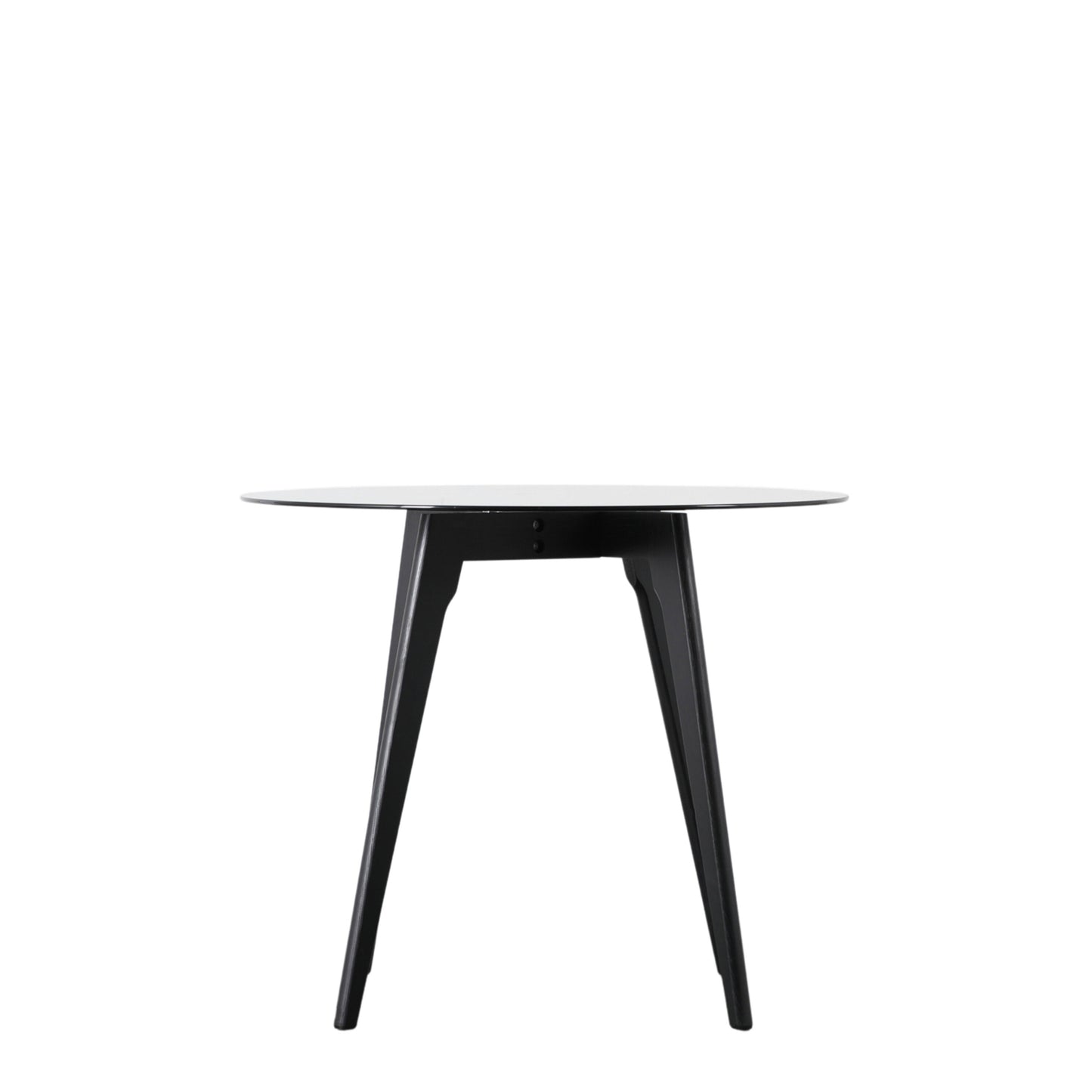 Bromley Glass Top Round Dining Table | Black 