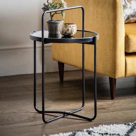 Jo Iron And Glass Side Table | Black 