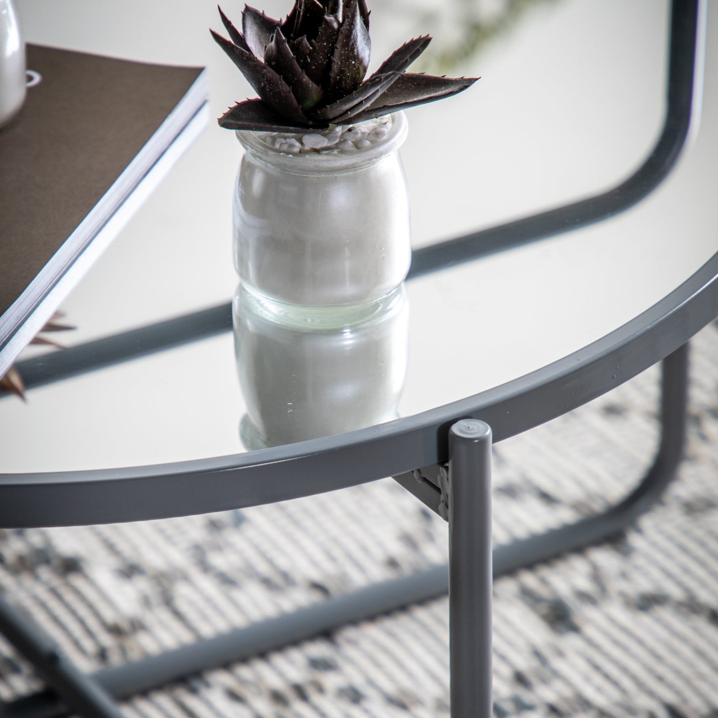 Jo Iron And Glass Coffee Table | Grey 
