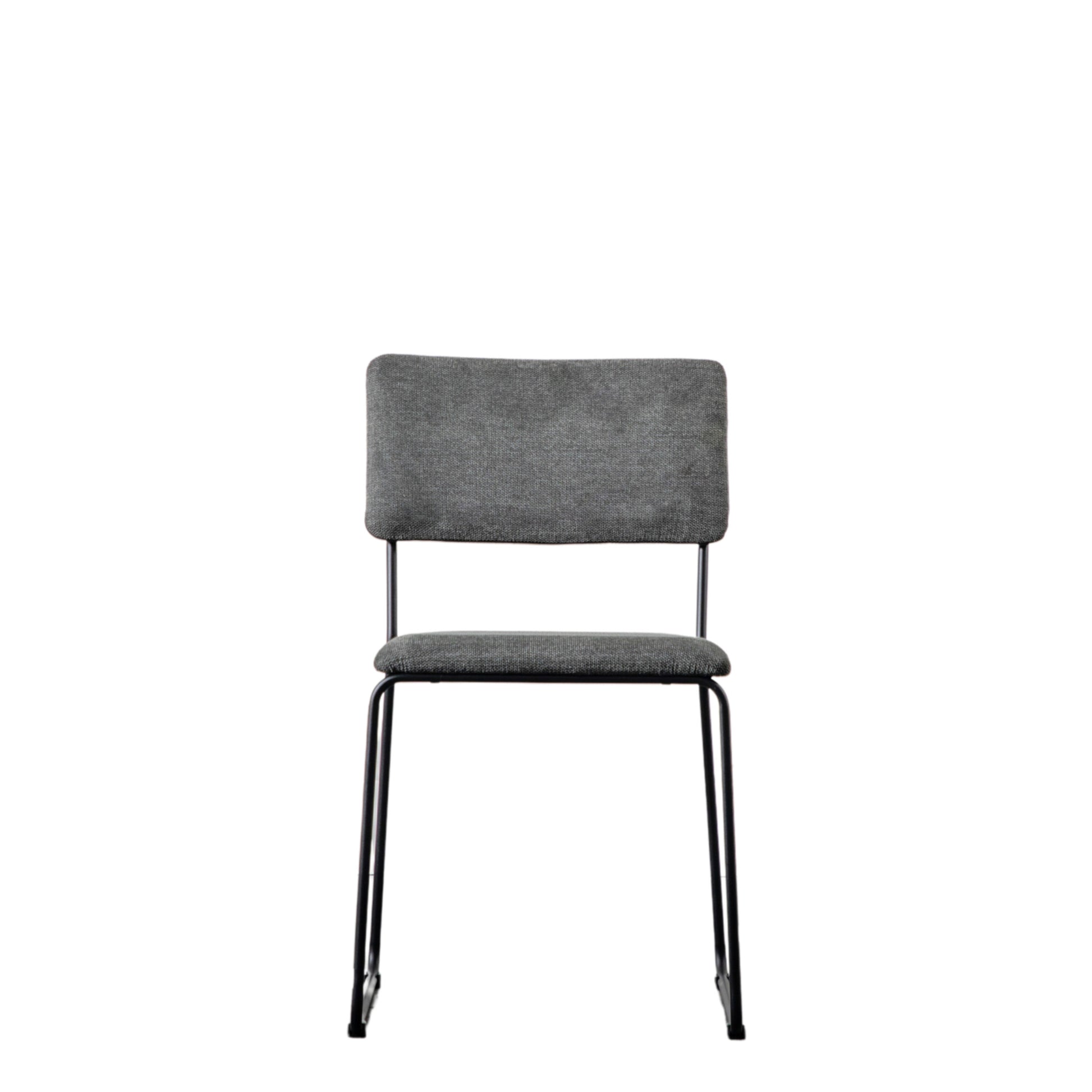 Chloe Fabric And Metal Dining Chair | Charcoal (2 Pack)