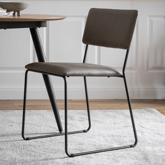 Chloe Fabric And Metal Dining Chair | Oatmeal (2 Pack)