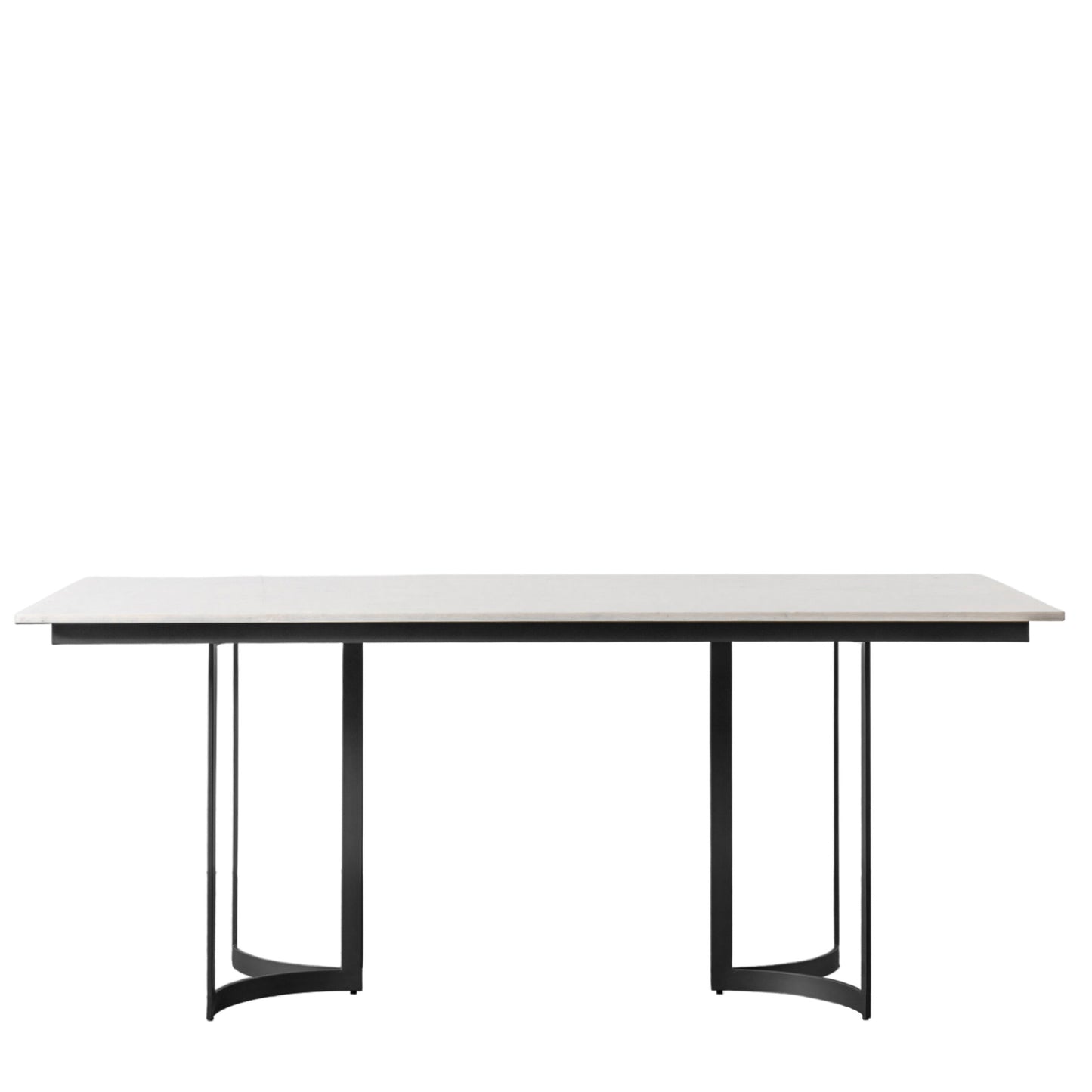 Farhan White Marble Dining Table | Black Legs