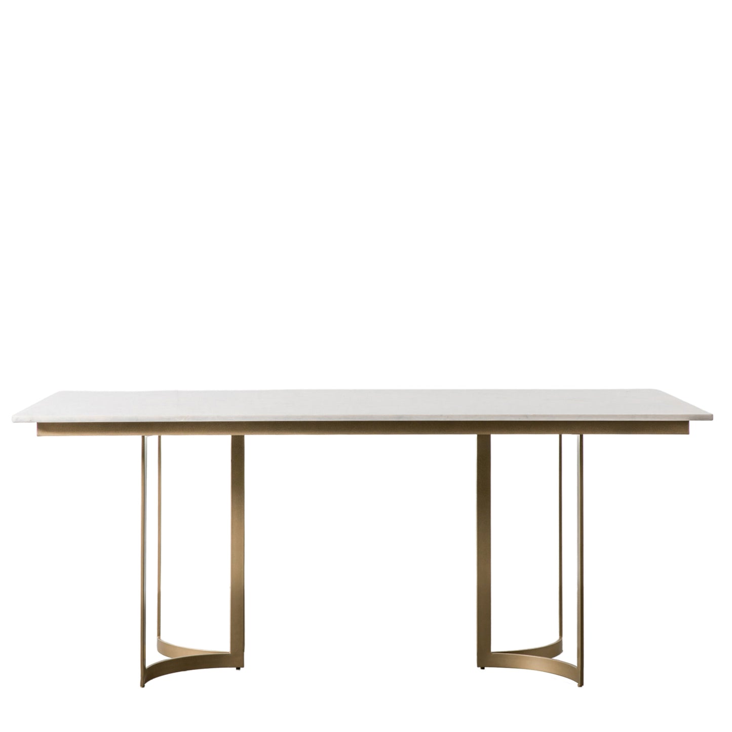 Farhan White Marble Dining Table | Gold Legs