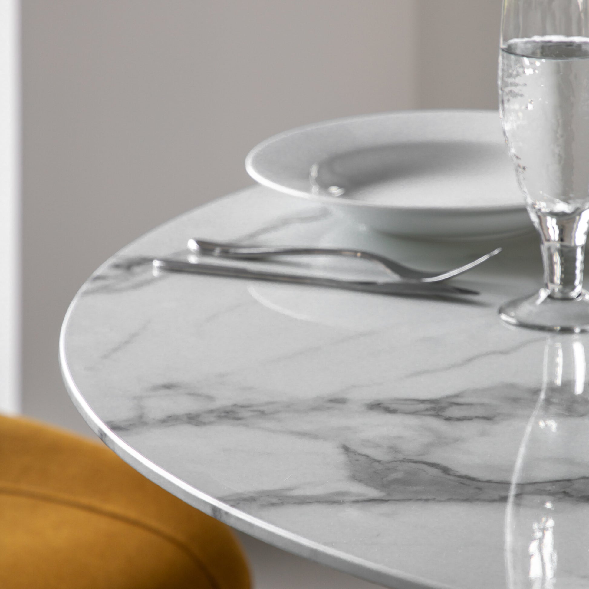 Jude Faux Marble Dining Table | White Effect 