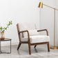 Inca natural chenille accent chair with walnut wood frame