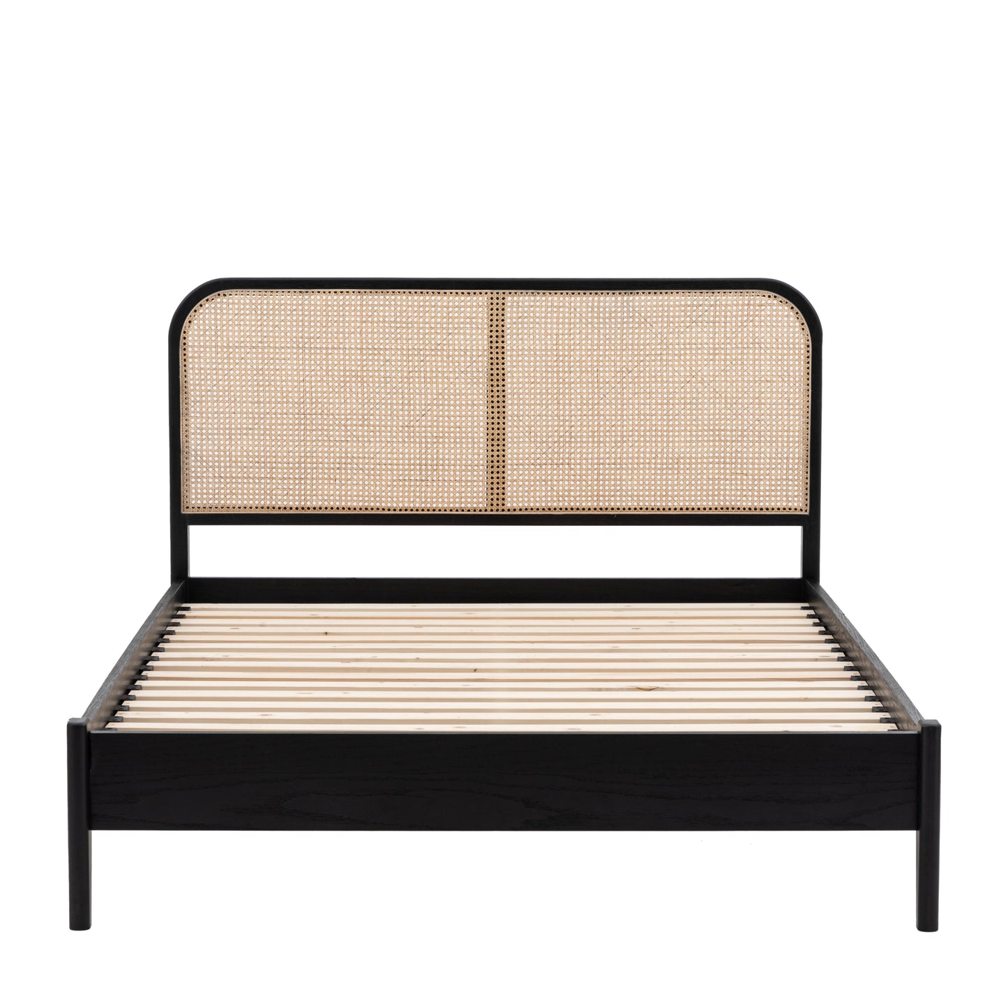 Greyson Light Rattan Double Bed | Black