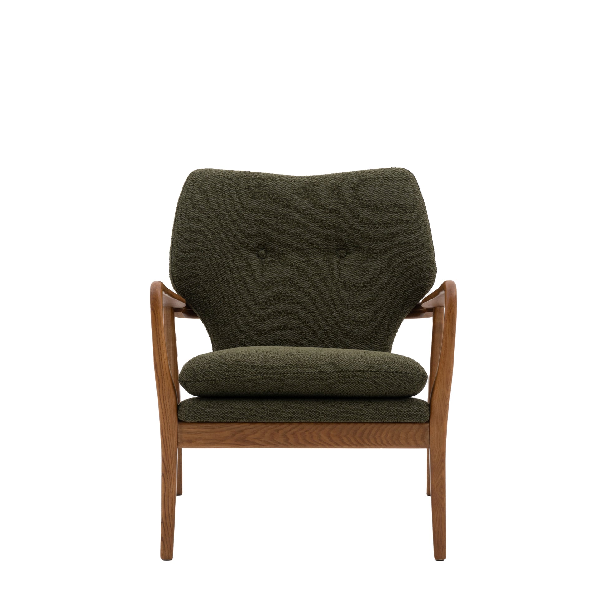 Rowan Oak Frame Armchair | Green