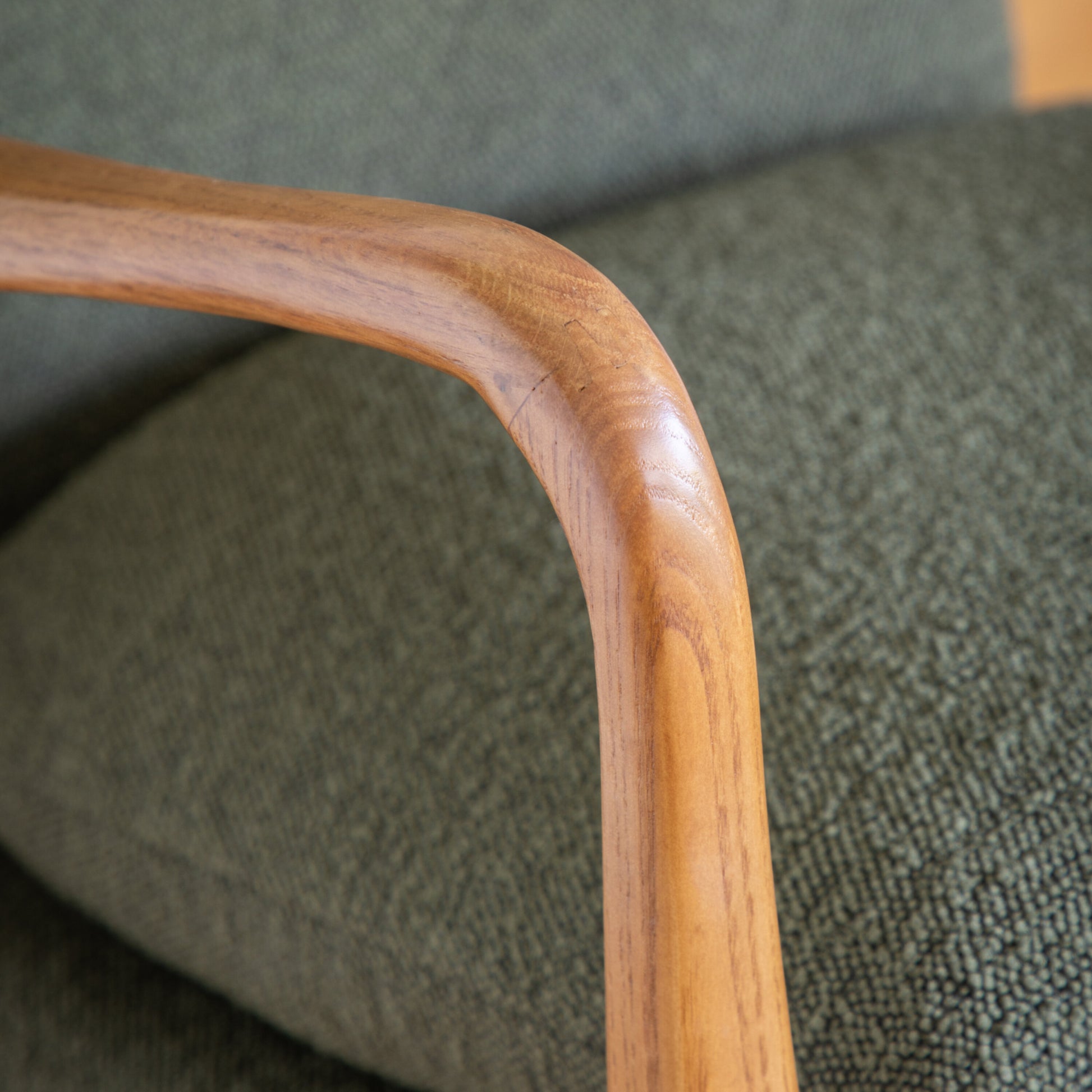 Rowan Oak Frame Armchair | Green