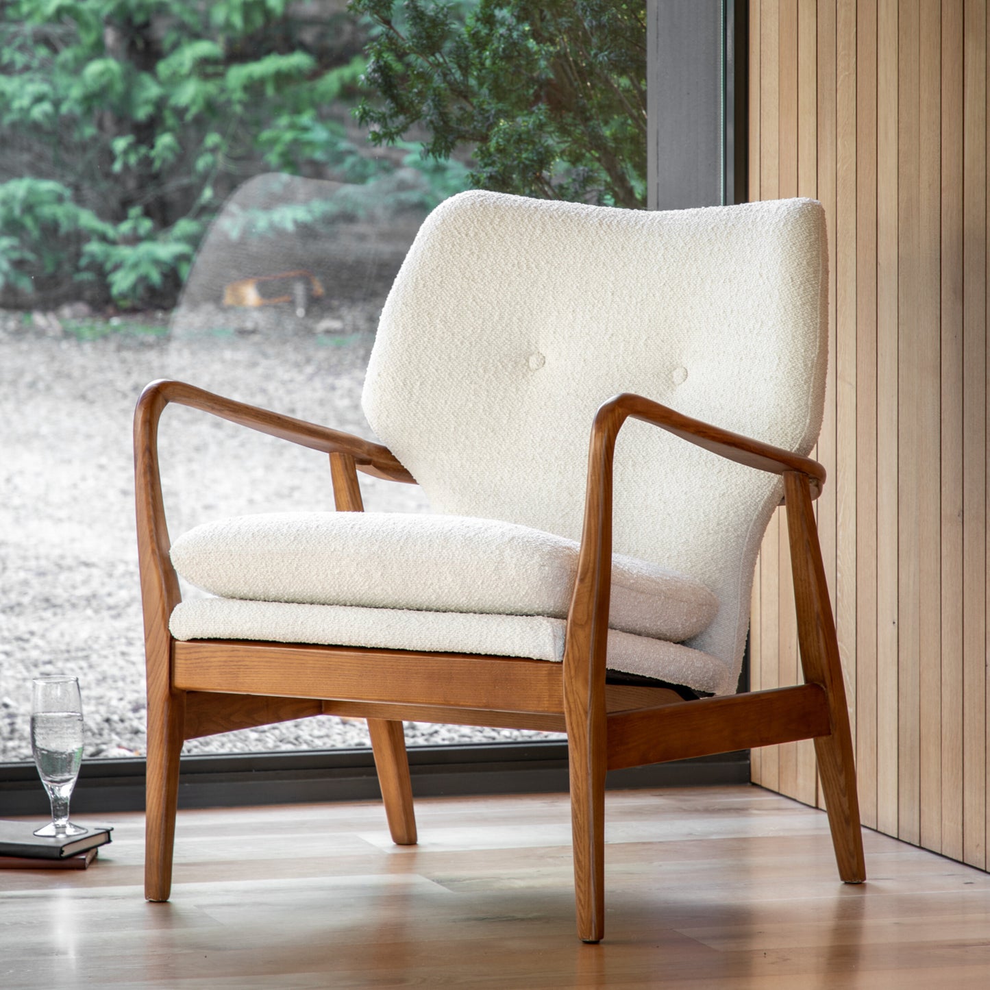 Rowan Oak Frame Armchair | Cream