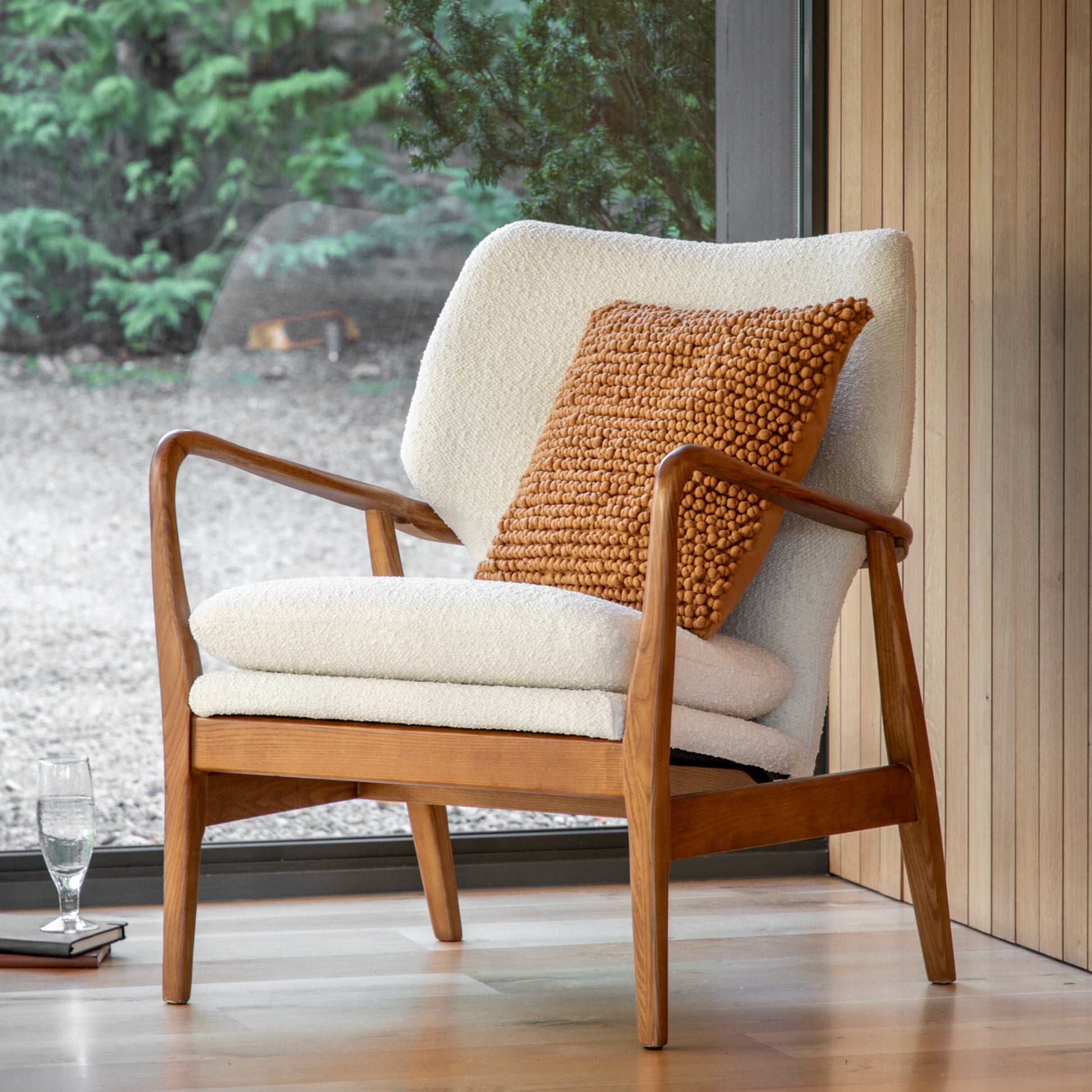 Rowan Oak Frame Armchair | Cream