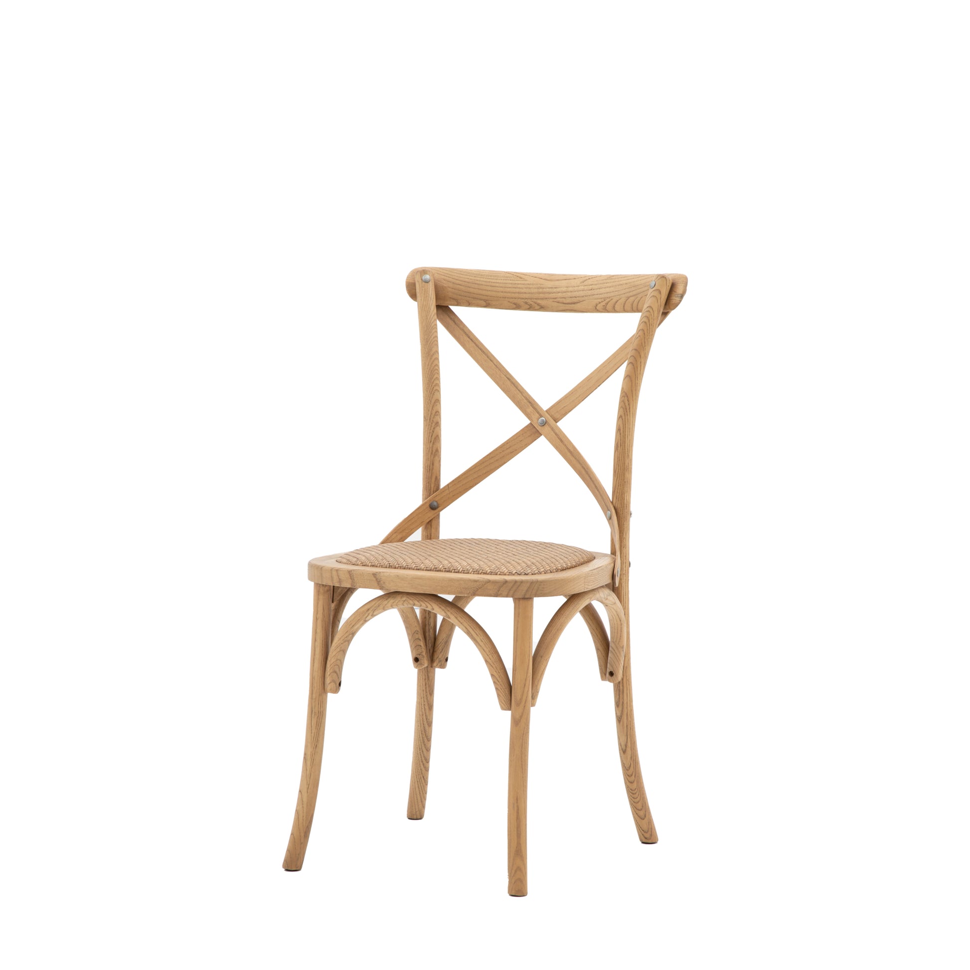 Wooden X Back Dining Chair | Natural/Rattan (2 Pack)