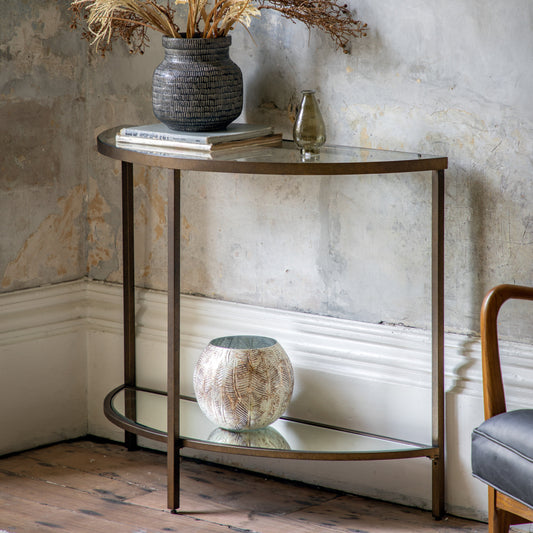 Slade Metal And Glass Console Table 