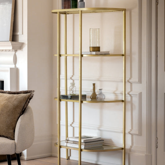 Slade Metal And Glass Display Unit | Champagne 