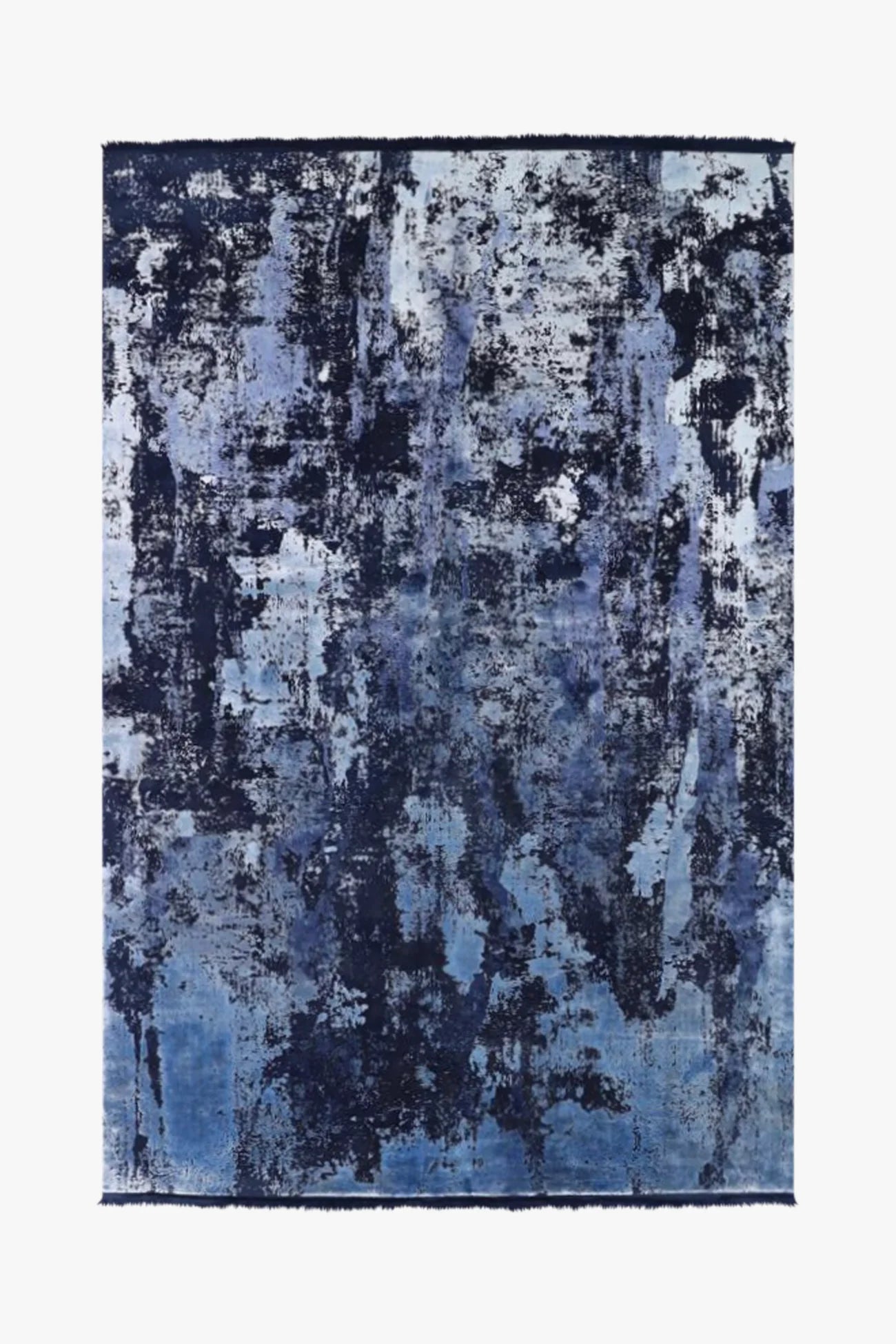 Toros Abstract Ink Overdyed Luxury Rug | Blue