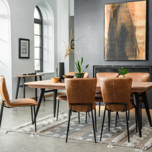 Ella Dining Chair Tan PU leather (Pack of 2) - Rydan Interiors