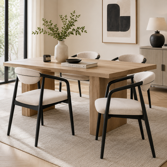 Isabelle Black Oak Dining Arm Chair