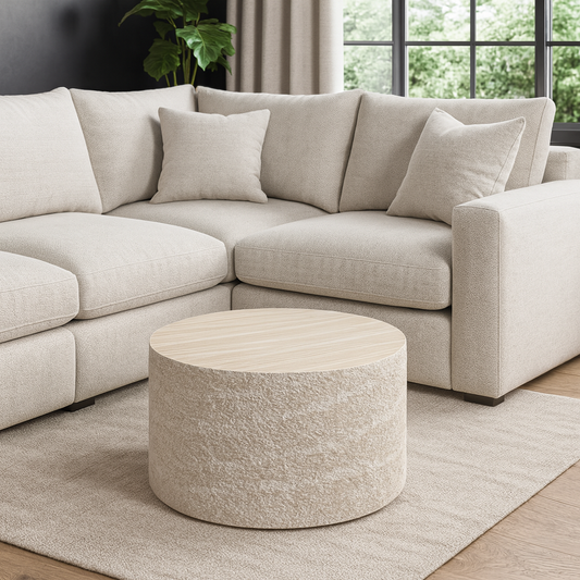 Kraft Coffee Table With Textured Side - Rydan Interiors