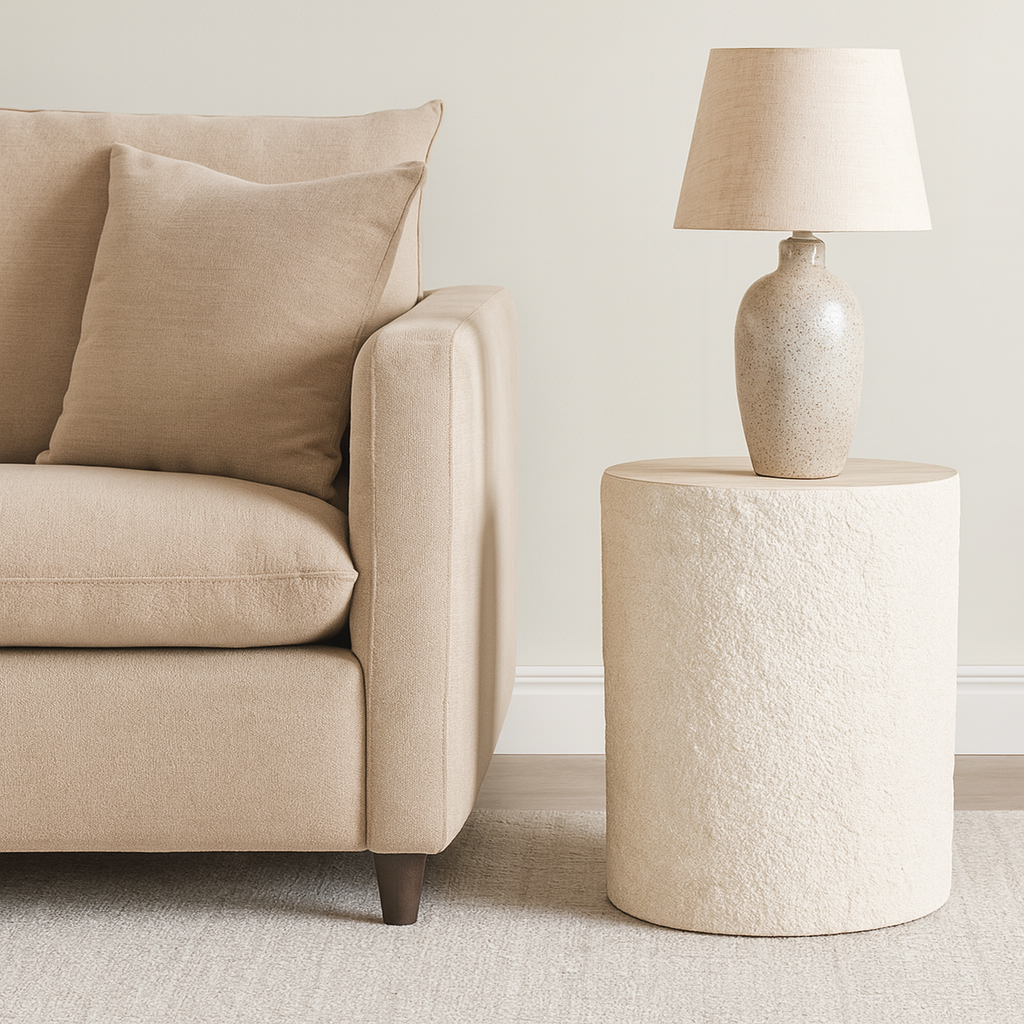 Kraft Lamp Table With Textured Side - Rydan Interiors