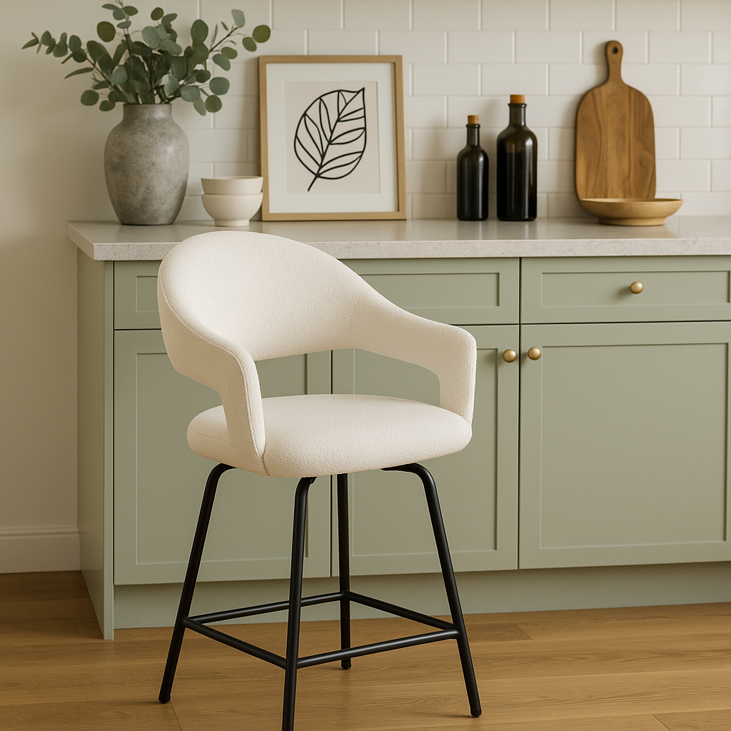 Jasmine Counter Chair Pair | White - Rydan Interiors