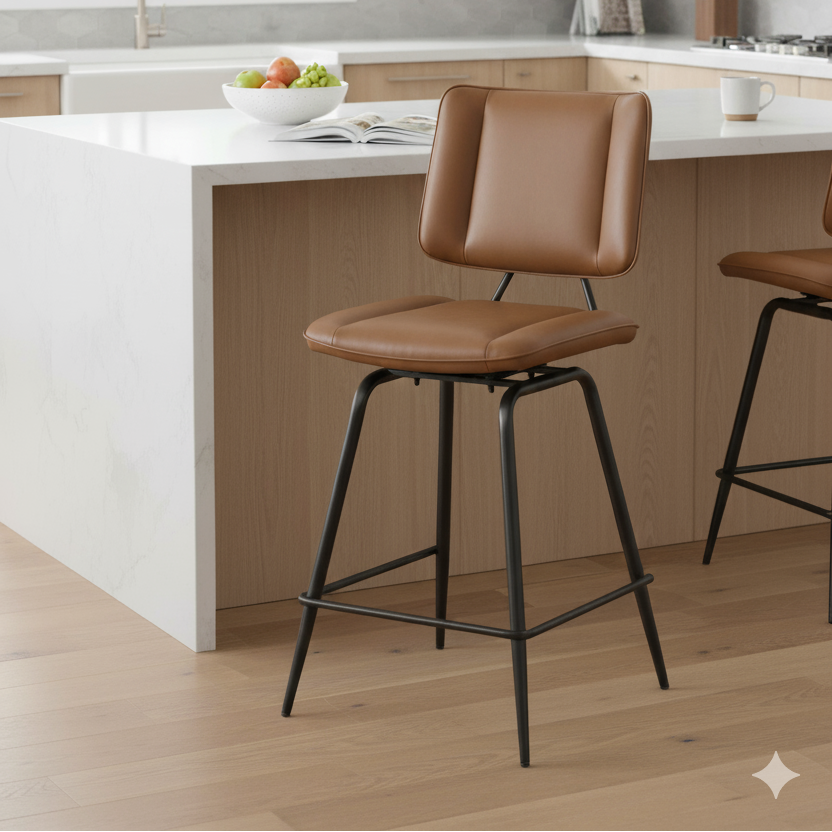Jack Bar Stool Pack of Two | Cognac - Rydan Interiors