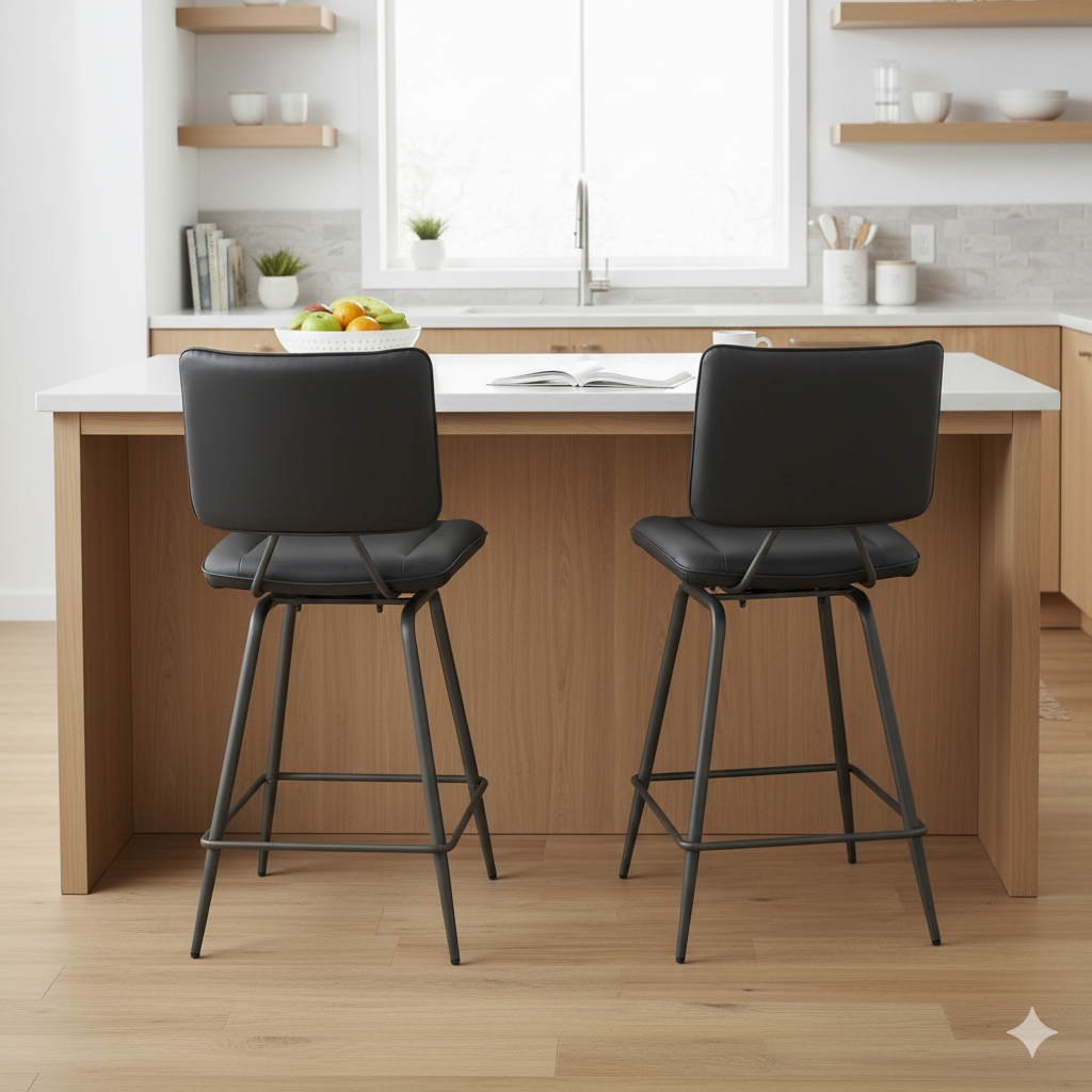 Jack Bar Stool Pack of Two | Black - Rydan Interiors