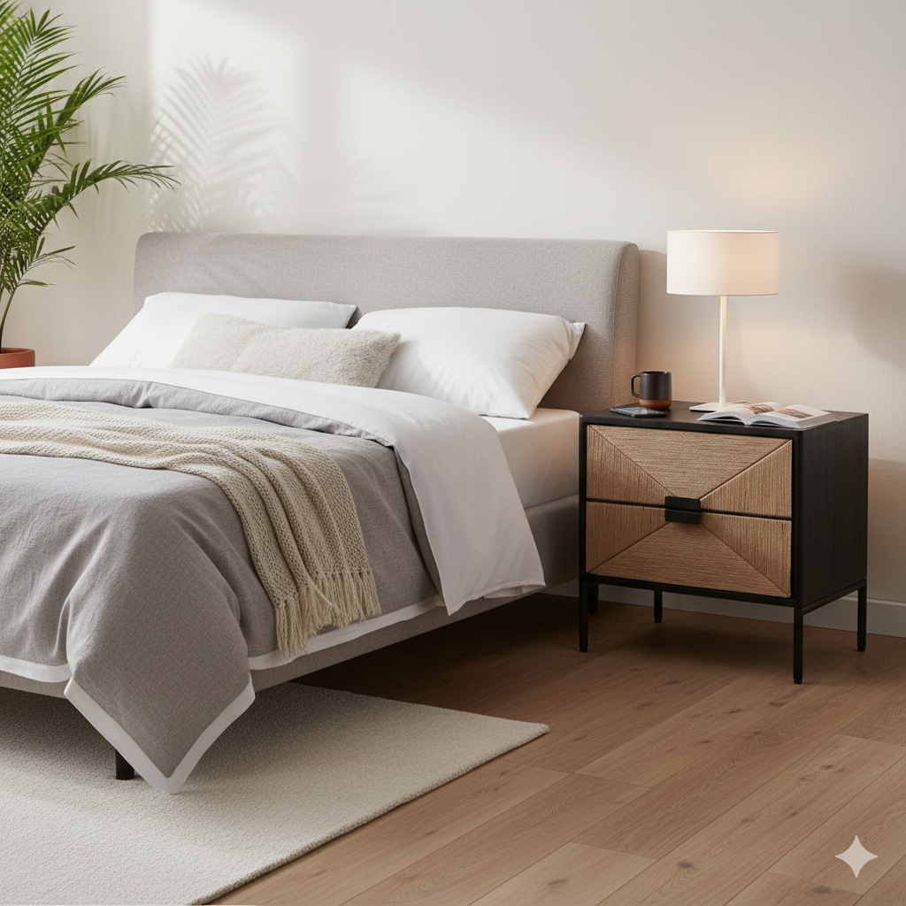 Raphia 2 Drawer Bedside - Rydan Interiors