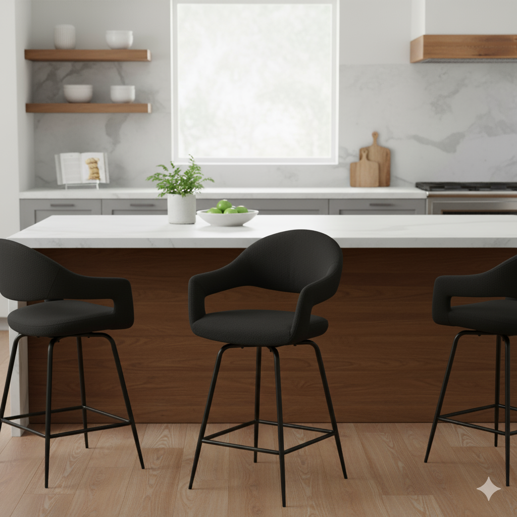 Jasmine Counter Chair Pair | Black - Rydan Interiors