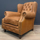 Leather Oskar Wingback Armchair | Ex Display - Rydan Interiors