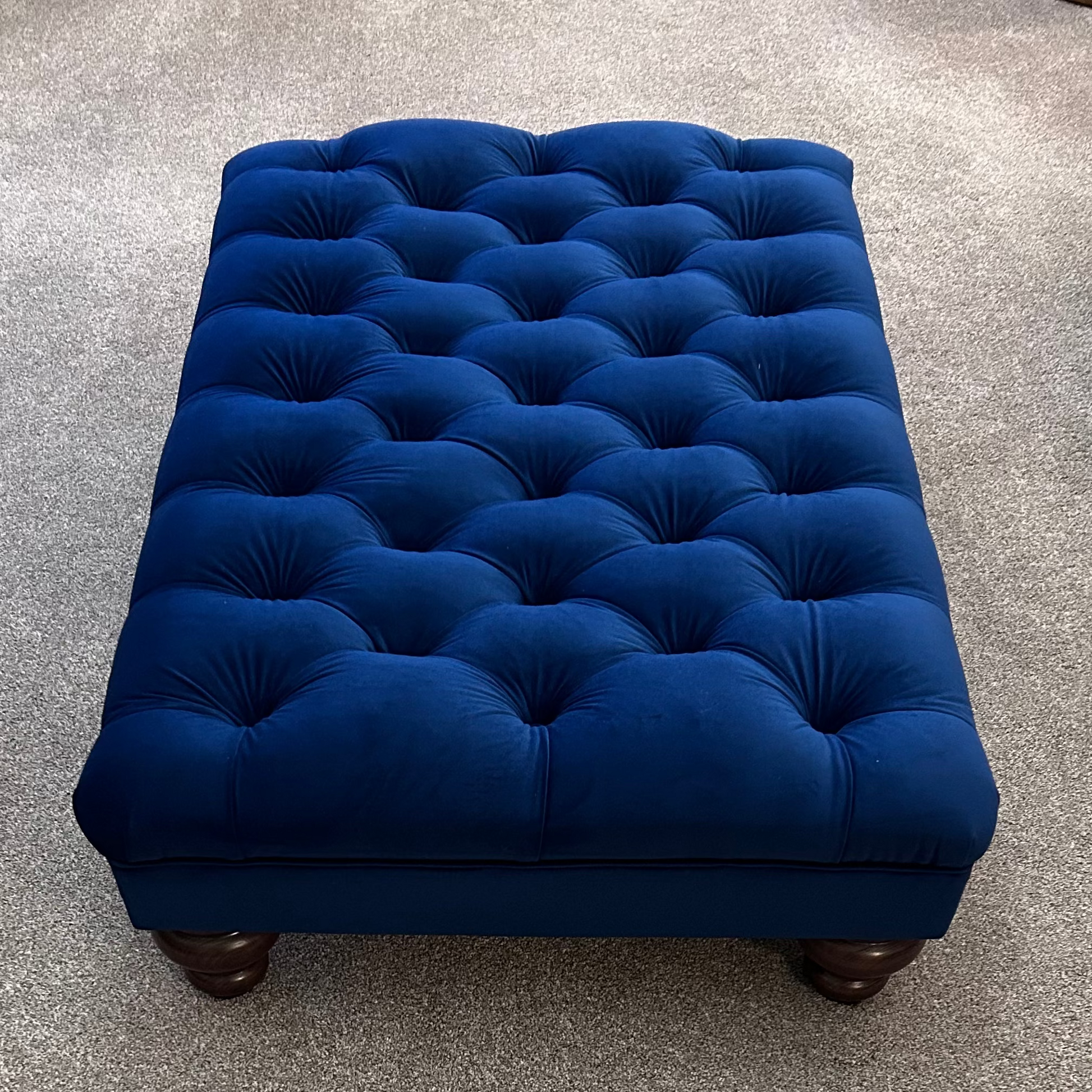 Ernie | Deep Buttoned Velvet Footstool - Rydan Interiors