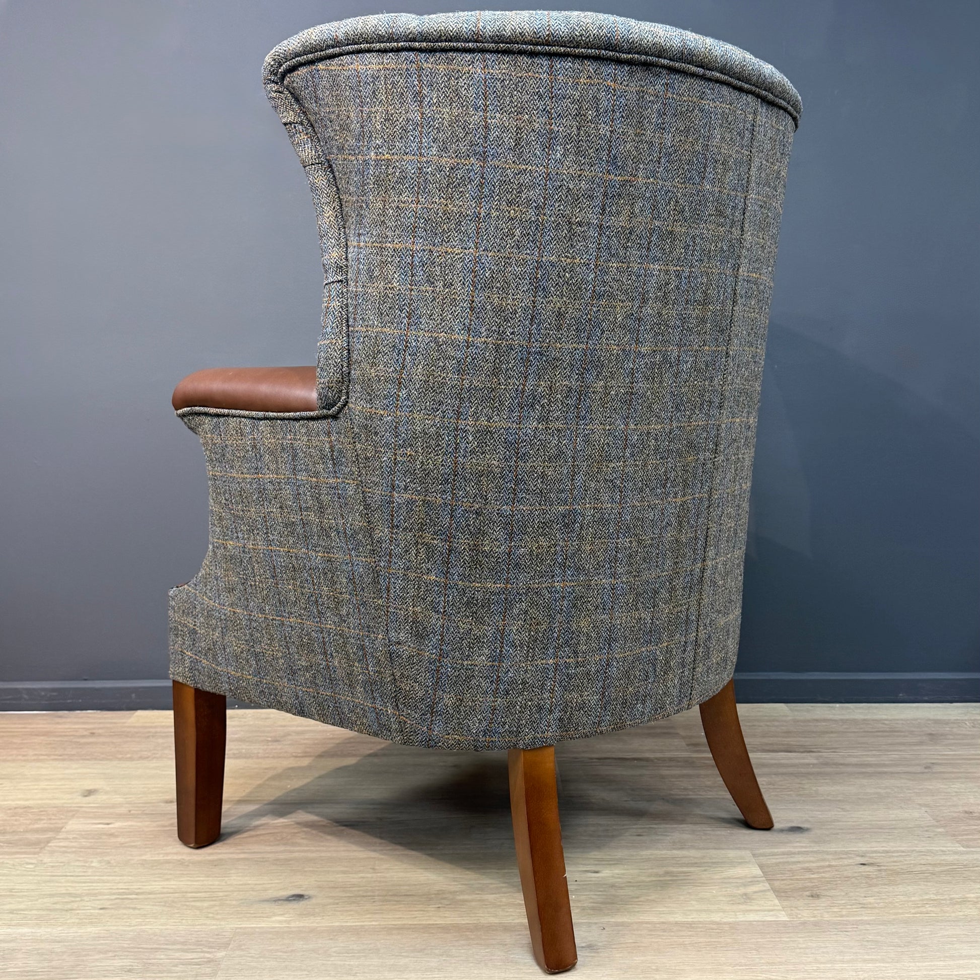 Harris Tweed And Leather Armchair Toby | Rydan Interiors