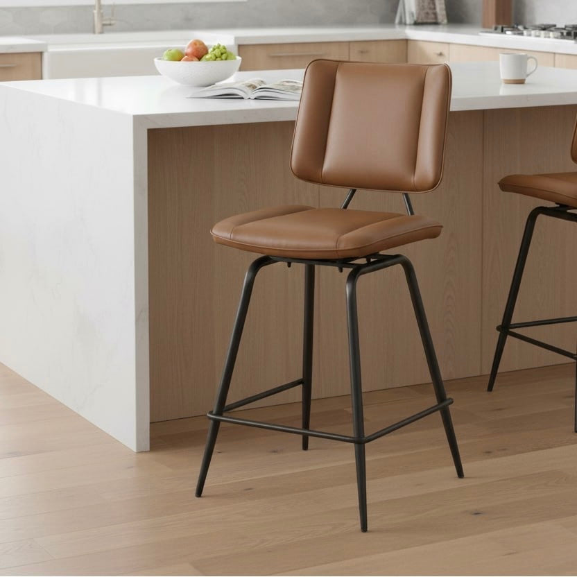 Jack Bar Stool Pack of Two | Cognac* - Rydan Interiors