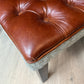 Kensington | Deep Buttoned Leather Footstool - Rydan Interiors