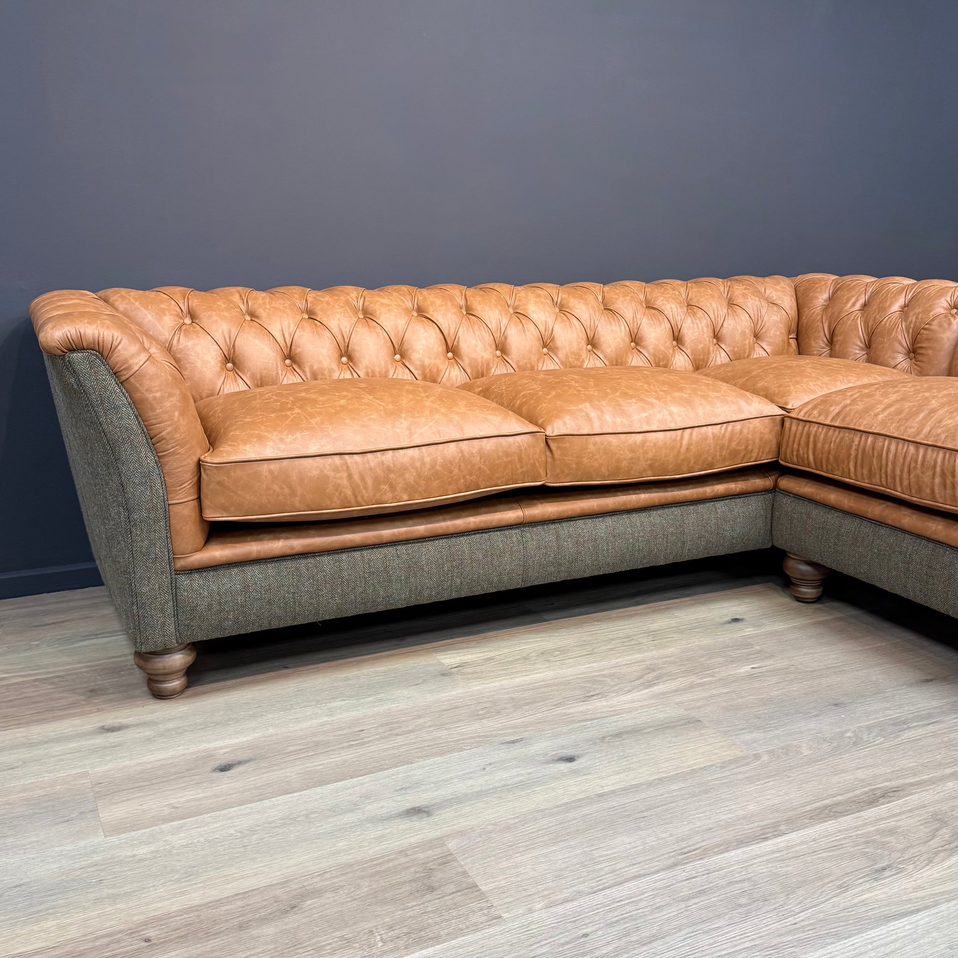 Islay Harris Tweed & Leather - Corner Sofa | Rydan interiors – Rydan ...