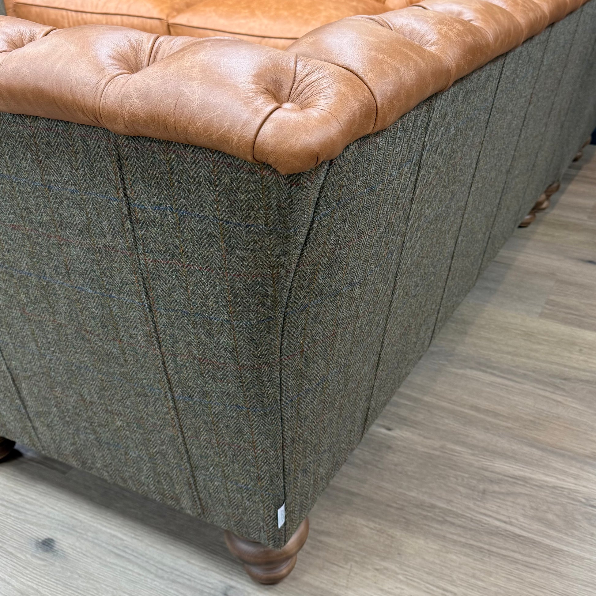 Islay | Harris Tweed & Leather Corner Sofa -  Model 12 - Rydan Interiors