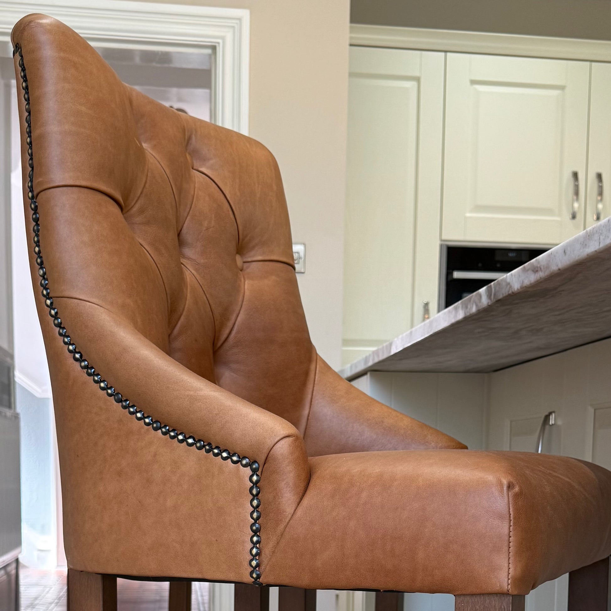 Eddy All Leather Barstool - Rydan Interiors