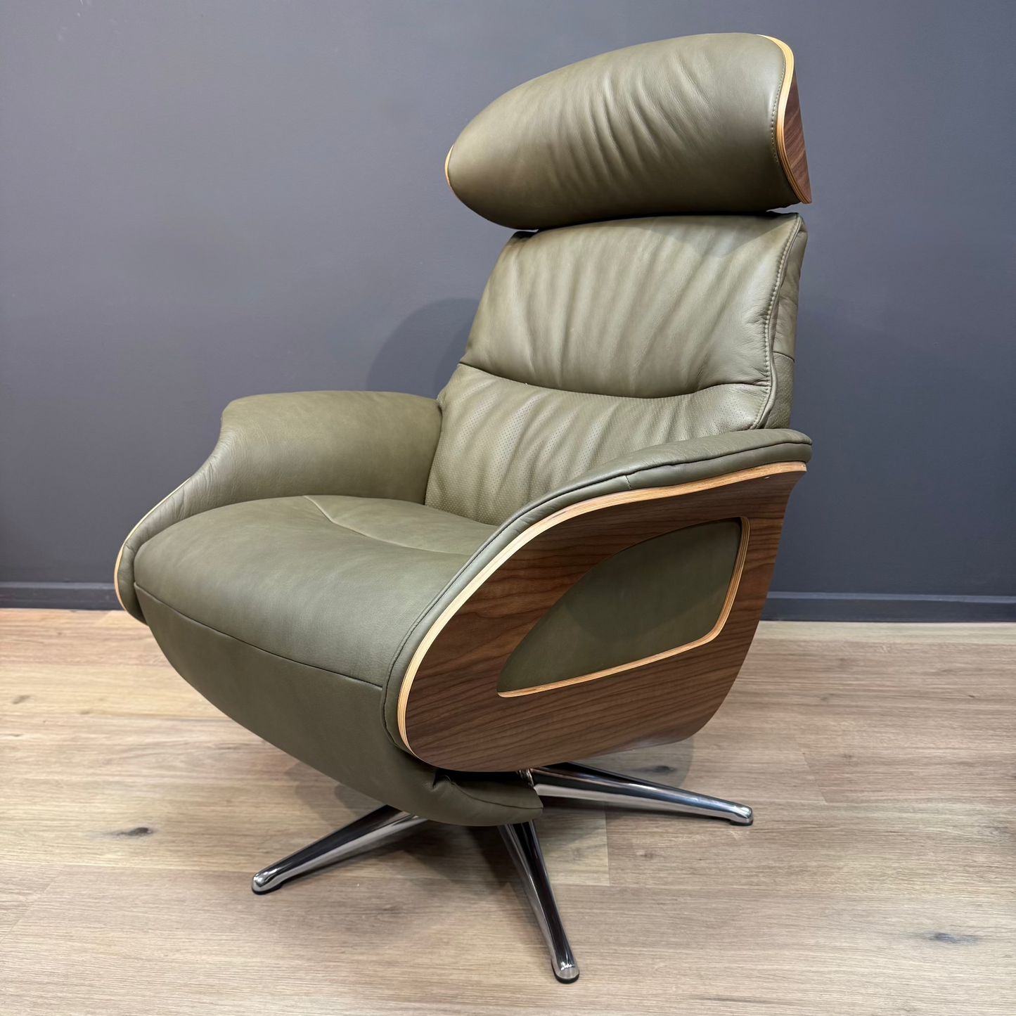 Flexlux Clement Walnut & Nature Olive Green 0722 - Rydan Interiors