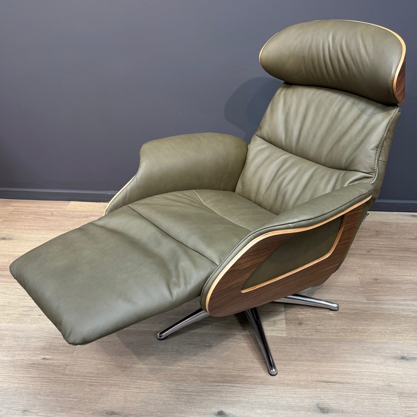 Flexlux Clement Walnut & Nature Olive Green 0722 - Rydan Interiors