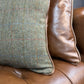 Harris Tweed & Leather Feather Filled Cushions - Multiple Sizes - Rydan Interiors