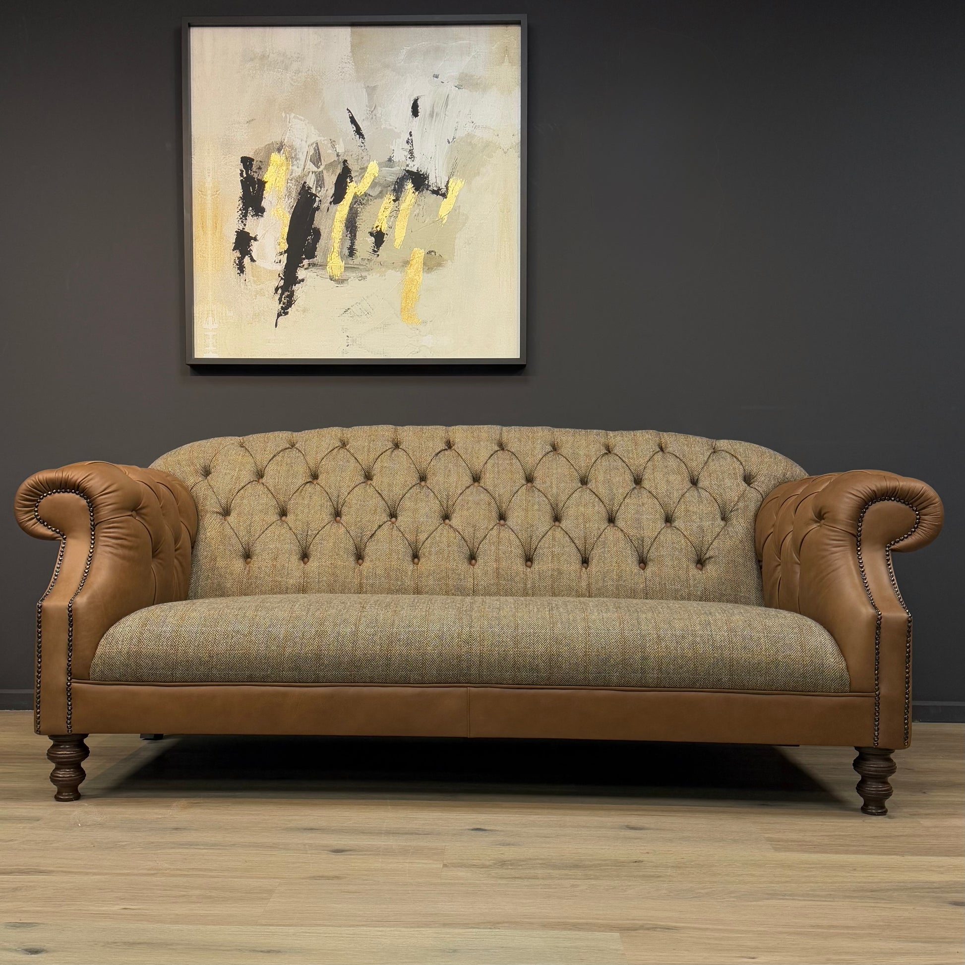 Buck Harris Buck Harris Tweed Chesterfield Sofa - Colour: Dark Brown | Rydan ...