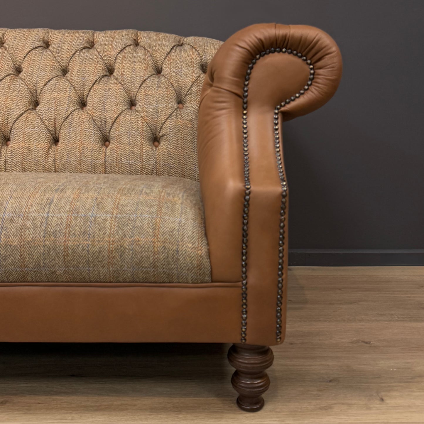 Cavendish | Harris Tweed & Leather Sofa