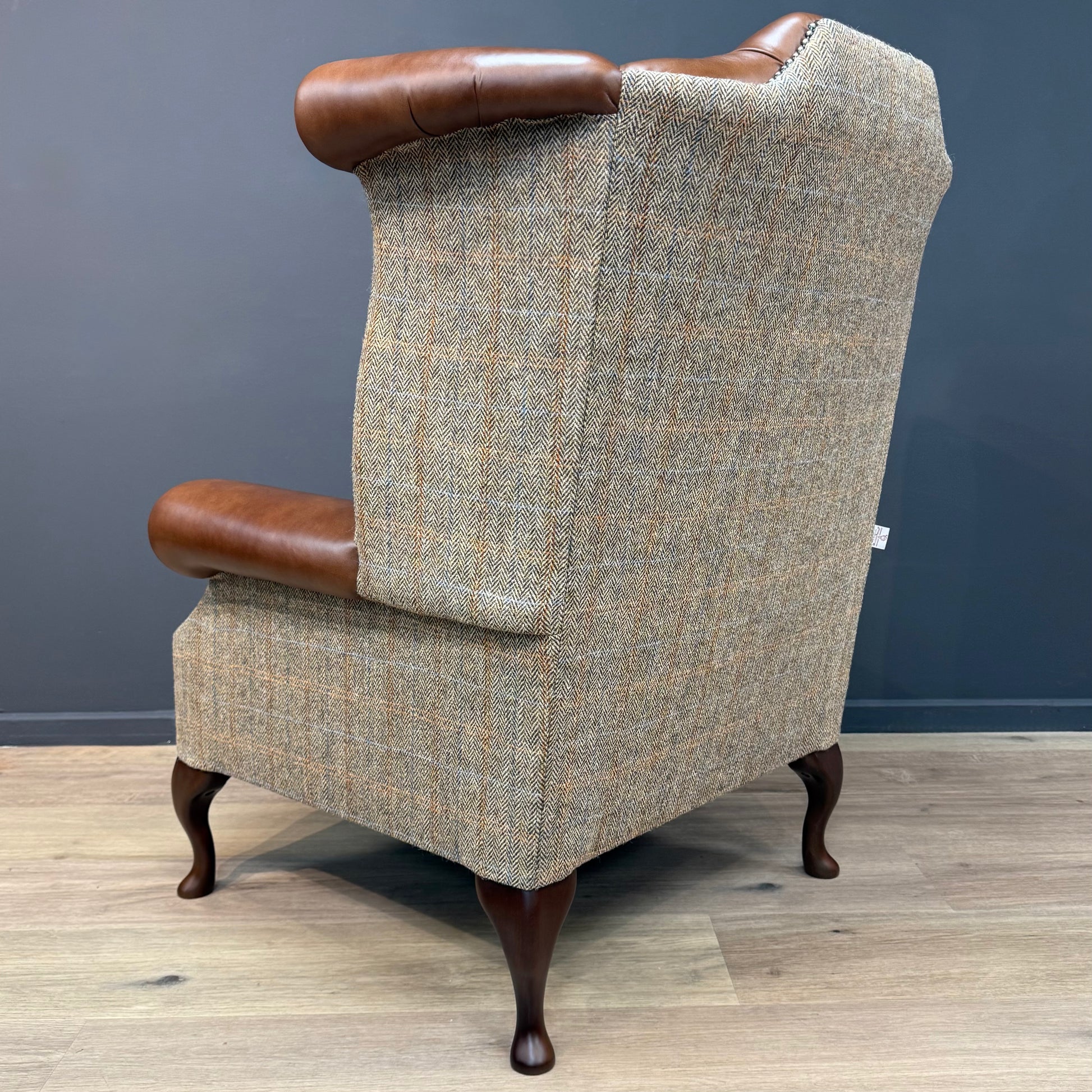 Harris Tweed And Leather Armchair Toby | Rydan Interiors