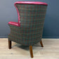 William | Harris Tweed And Leather Armchair