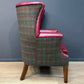 William | Harris Tweed And Leather Armchair