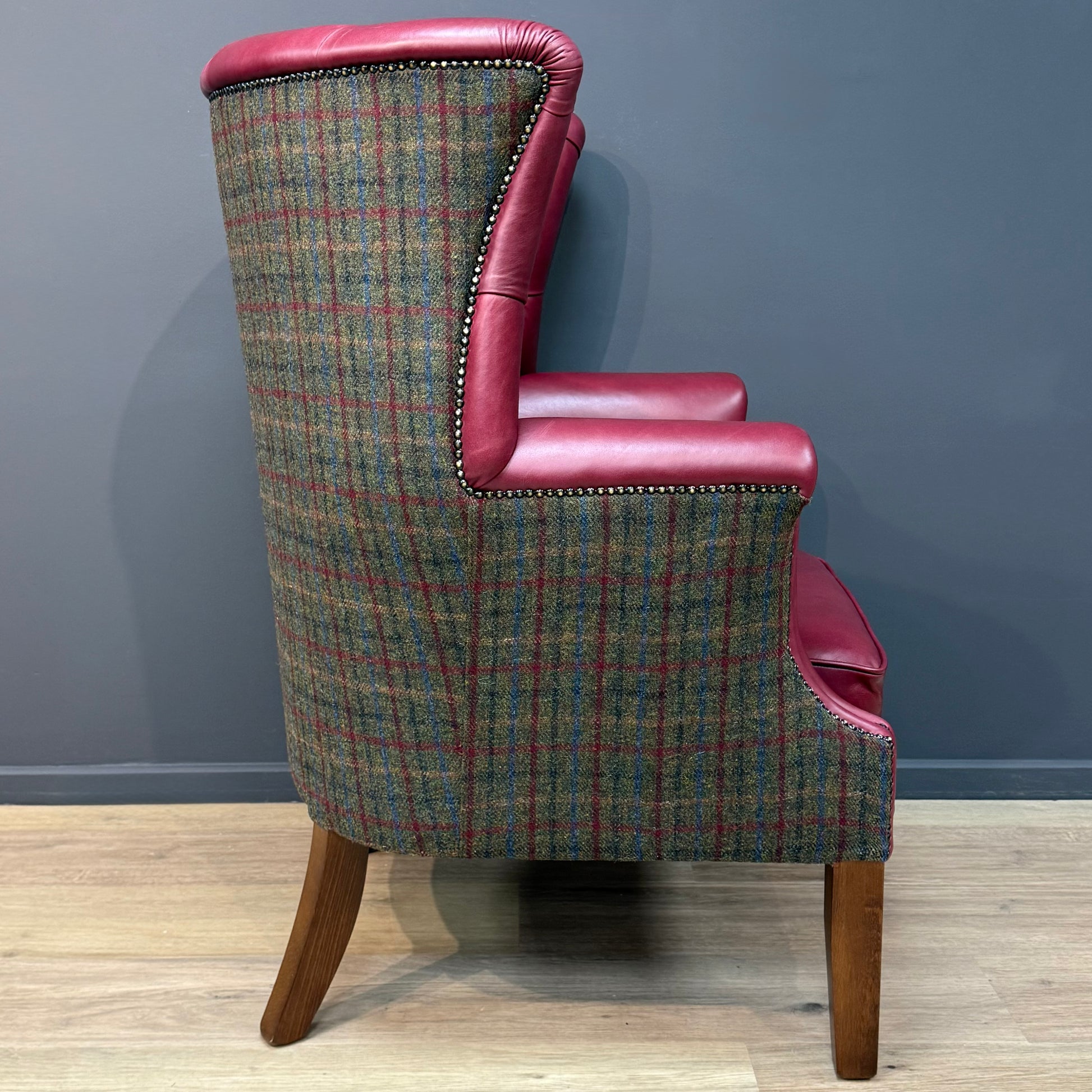 Harris Tweed And Leather Armchair Toby | Rydan Interiors